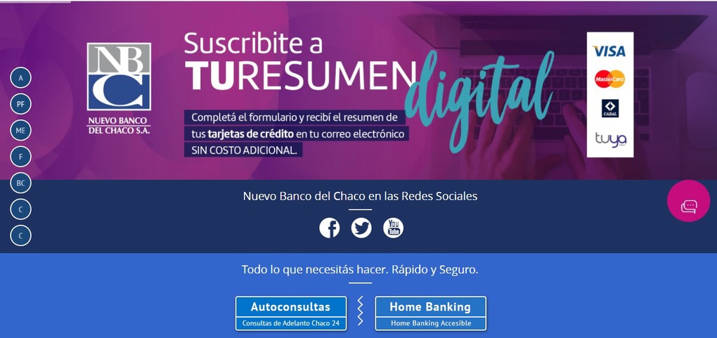 El Nuevo Banco del Chaco implementa resumen digital para tarjetas